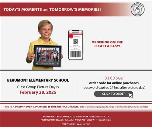 Class Picture Day Information